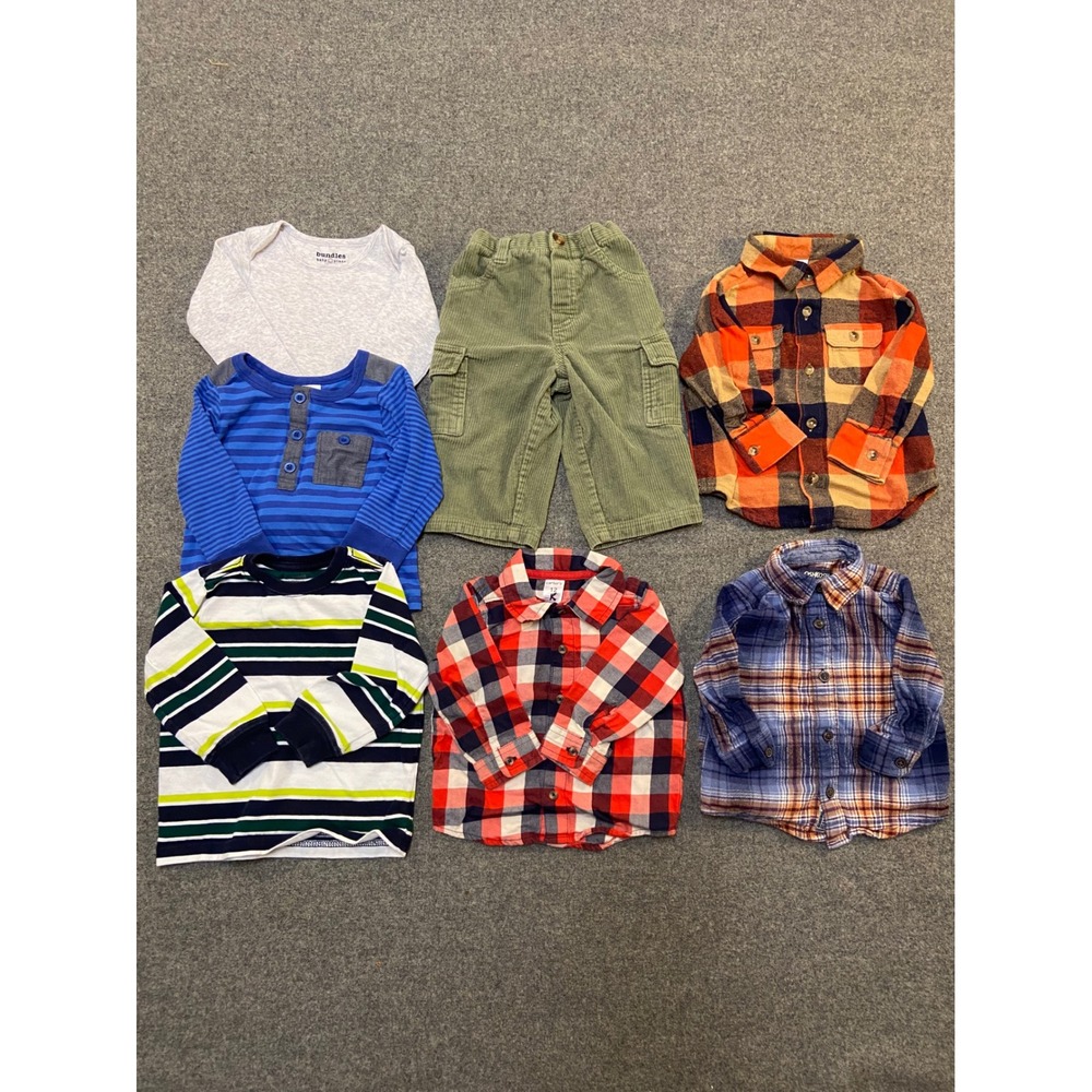 Carter's Old Navy OshKosh Mixed Lot Toddler Boy 12-18M Multicolor Flannel Pants